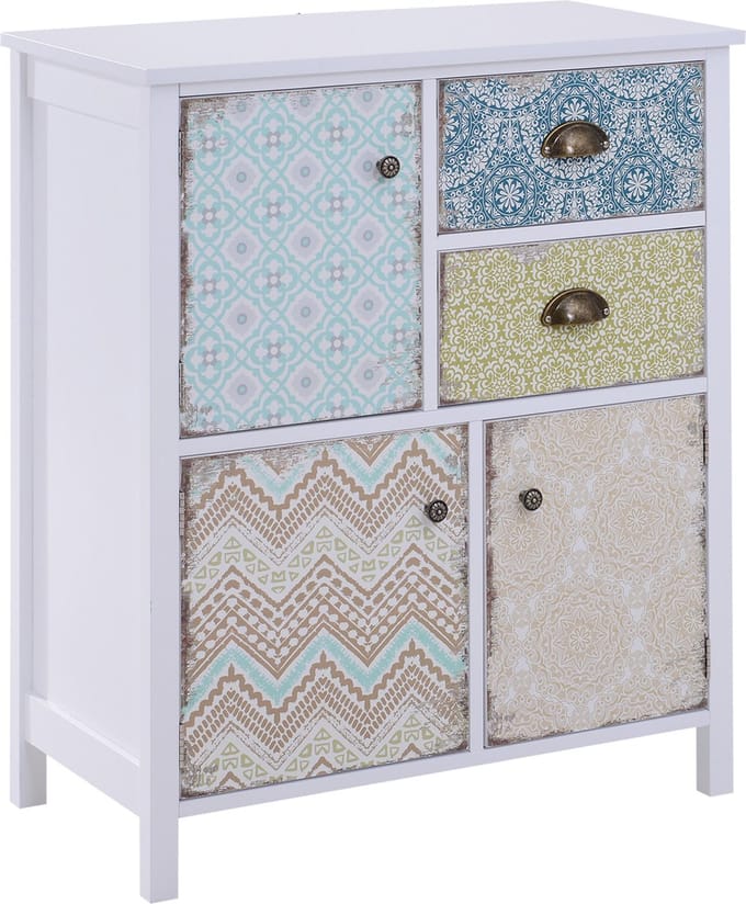 HOMCOM keukenkast - MDF - grenenhout - 34T x 68B x 80H cm - wit