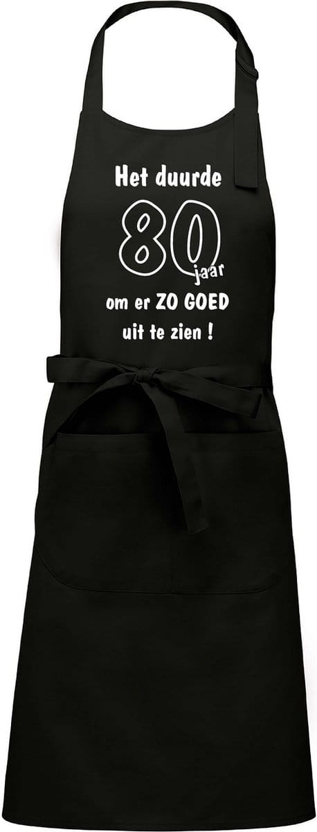 Mijncadeautje - Keukenschort - BBQ schort - Het duurde 80 jaar - zwart