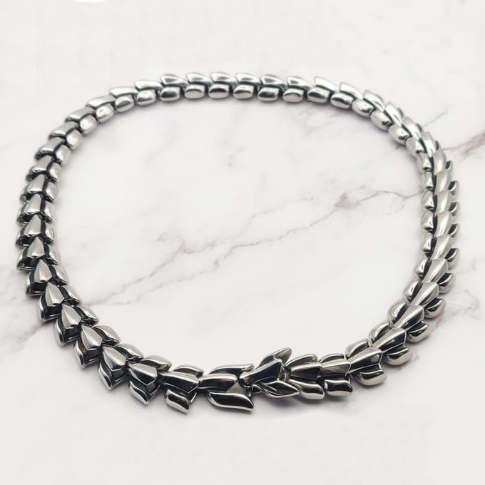 Mei's - Viking Dragon Skeleton - ketting heren - draak - RVS zilver - 50 cm
