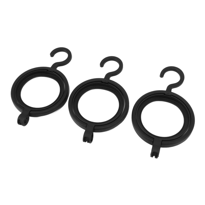 3 Pièces Support à Perruque Suspendu Gain de Place Portable Plastique Cintre d'Exposition pour Perruque pour Maison Voyage Noir black