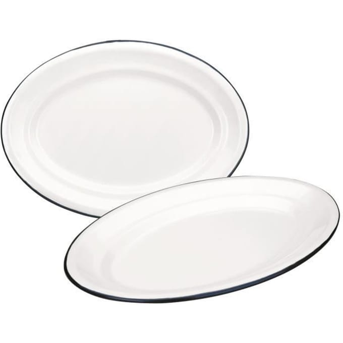 Platte Ovale - Ibili - 903935 - Geëmailleerd staal - 35x24 cm - Wit wit