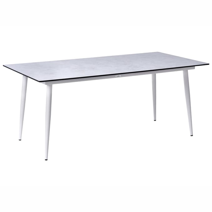 TOLENTINO - Tuintafel - Wit/Lichtgrijs - HPL/Aluminium
