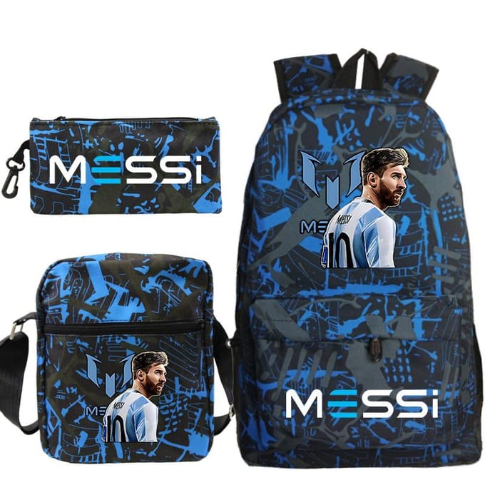 Voetballer Perifere Bedrukking Basisschool en Middelbare School Schooltas Drie Delen Kinderrugzak three-piece set
