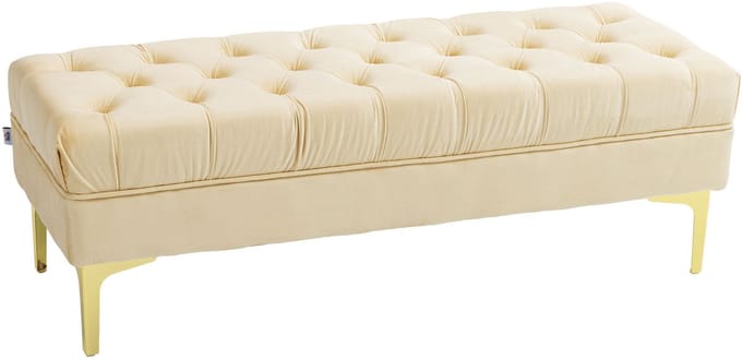 HOMCOM-Bedeindebank-Polyester-118x45x42cm-Beige