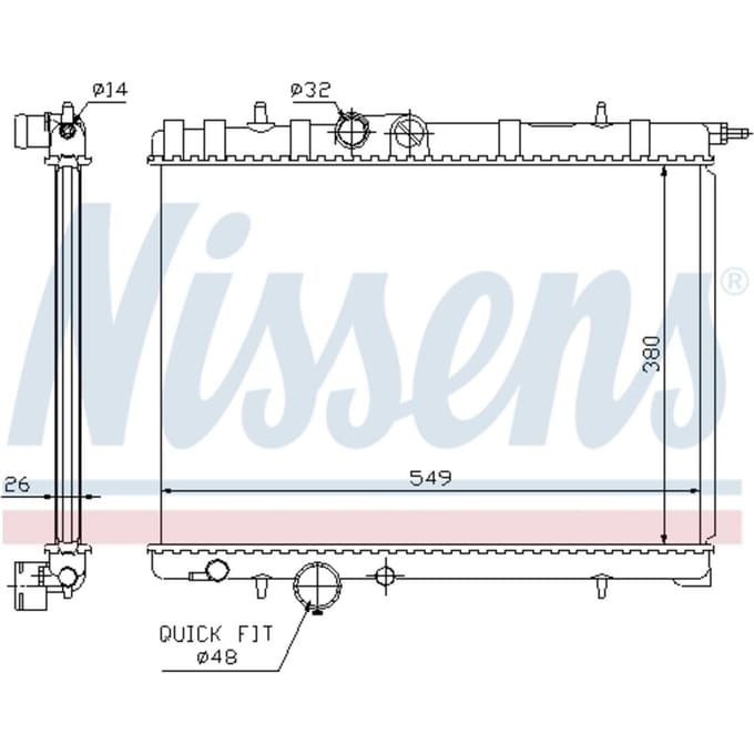 Radiator, motorkoeling NISSENS 63697