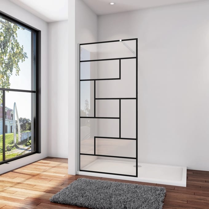 Inloopdouche 80X200cm, verstelbare stabilisatiestang 73-120cm,8mm NANO EasyClean veiligheidsglas