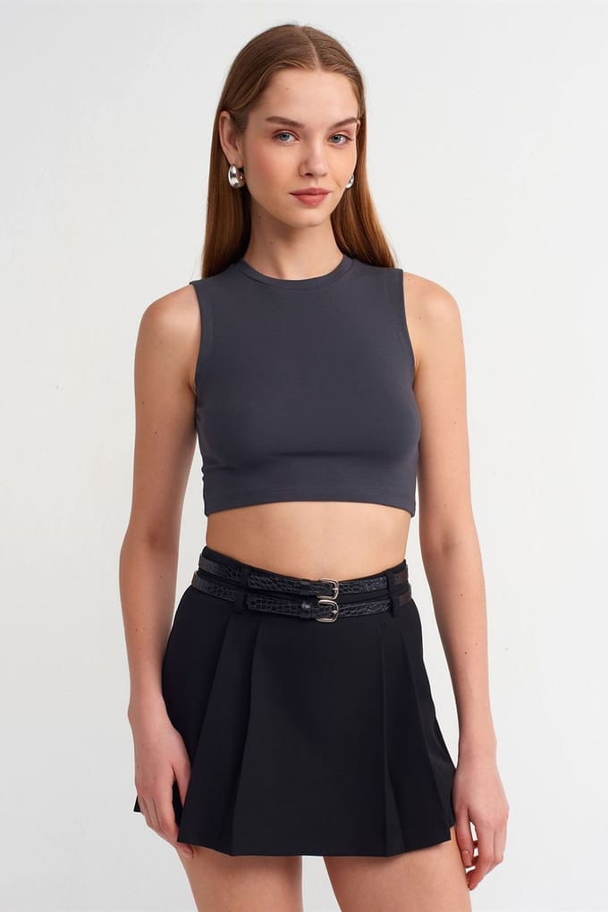 Mouwloze Crop Top Van Katoen Jersey