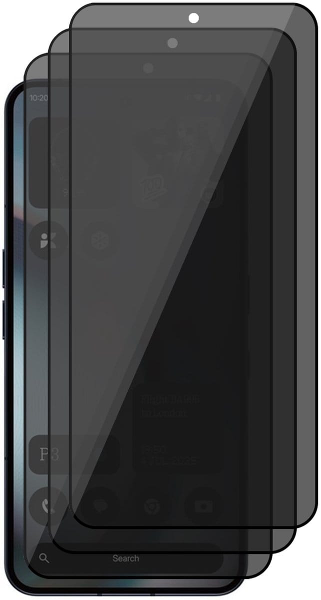 Privacy Screenprotector geschikt voor Nothing Phone 3 - 3x Volledig Dekkend Glas Screen Protector
