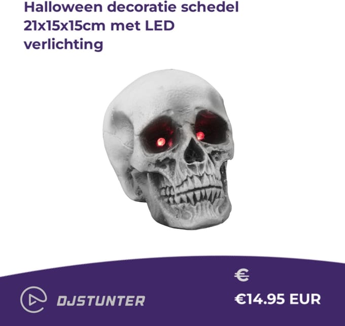 Europalms - Halloween - Decoratie - Versiering - Accesoires - schedel 21x15x15cm LED