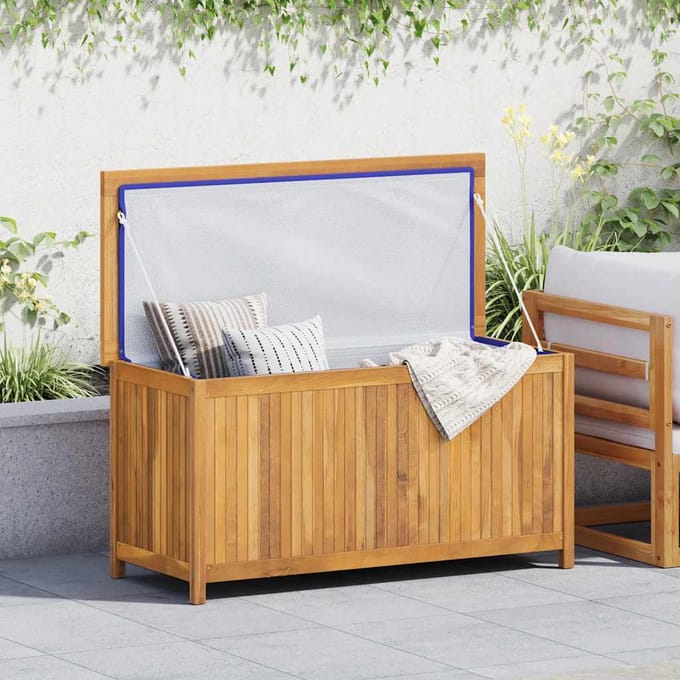 vidaXL - Tuinbox - 114x50x58 - cm - massief - teakhout