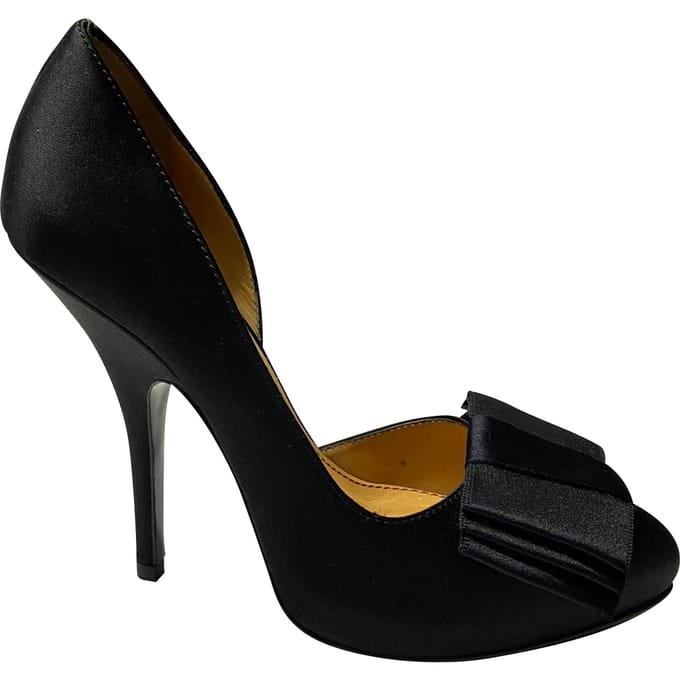 Lanvin Strik Pumps 120 in Zwart Satijnleer