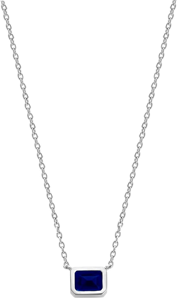 TI SENTO Dames Ketting - 925 zilver - Blauw - Maat 42 - 3998BY