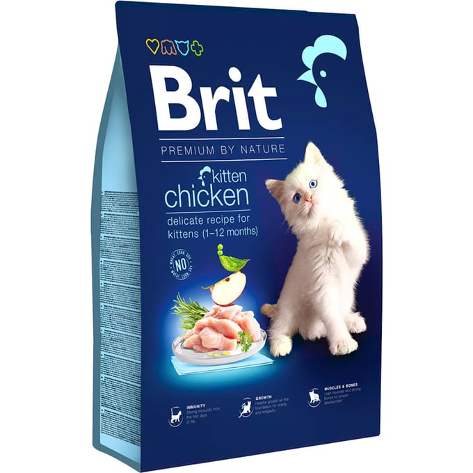 2x8kg Brit Premium by Nature Cat Kitten kippenvoer droog