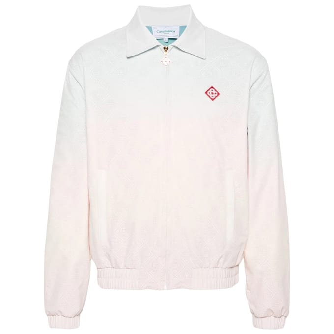 Casablanca Monogram Geperforeerde Lasergesneden Jas Met Kleurverloop In Wit