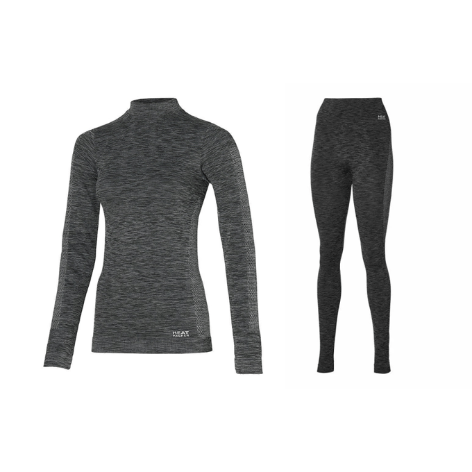 Heatkeeper - Premium thermo broek/shirt dames - Set - Maat L - Zwart - 2 x broek/shirt