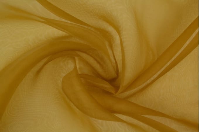 Organza stof - Donker okergeel - 1 meter - Per meter - 150cm breed