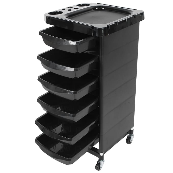 Haarsalon Trolley 5-Laags Kapperskar Kinderwagen Rollend Barbershop Opbergrek black