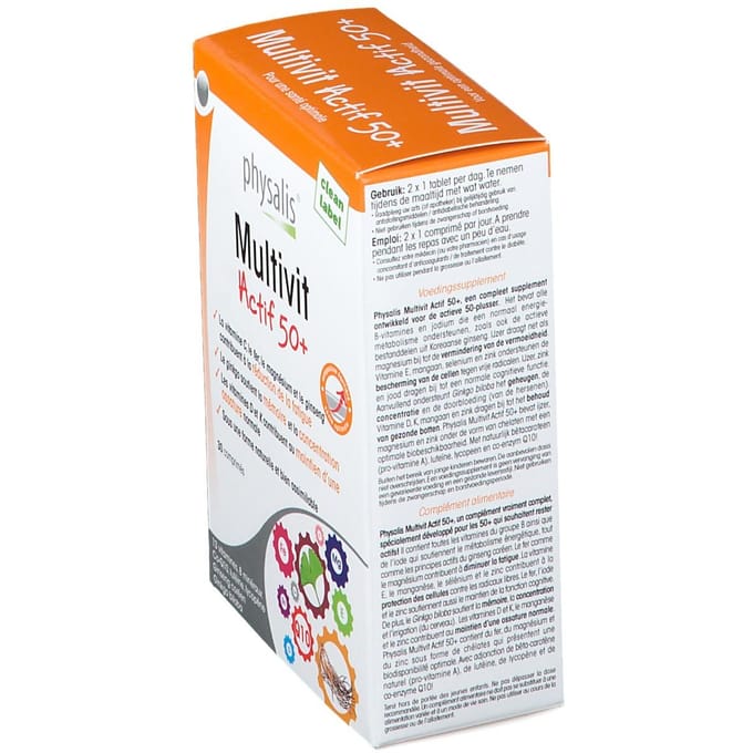 Physalis® Multivit Actif 50+ 30 Gecomprimeerde tabletten