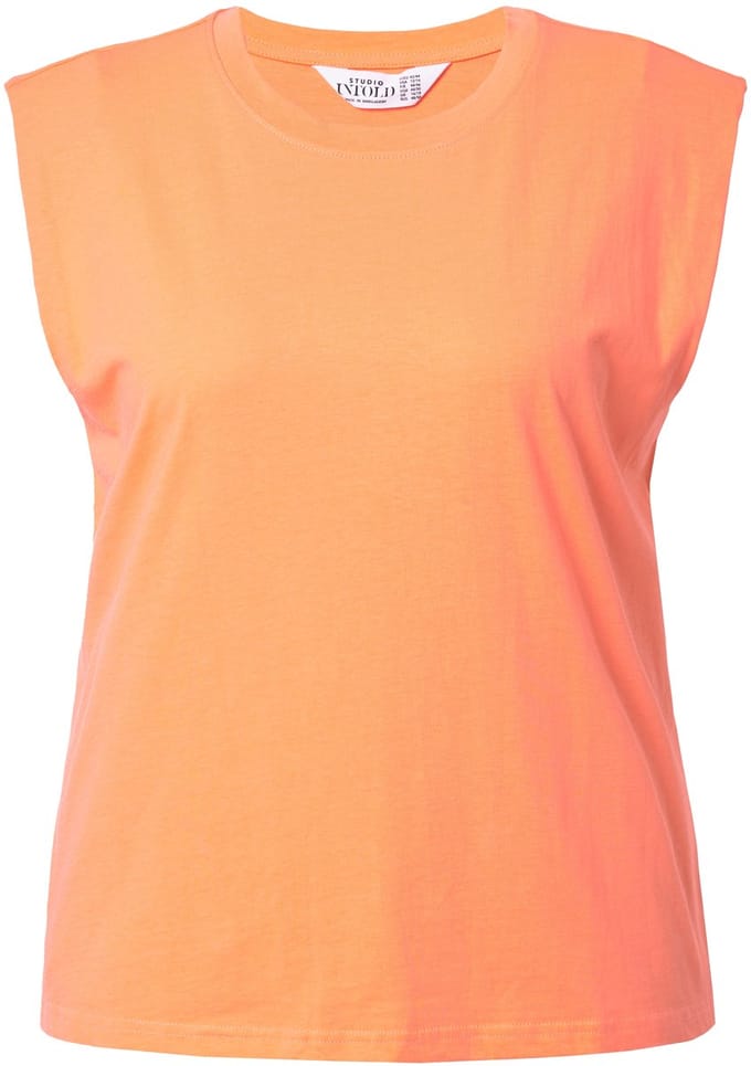 Studio Untold - Dames - T-shirt oversized schoudervulling - Koraal - Maat 50+