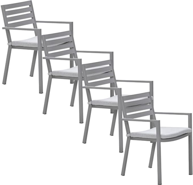 Garden Impressions Amarillo tuinstoel taupe - 4 stuks