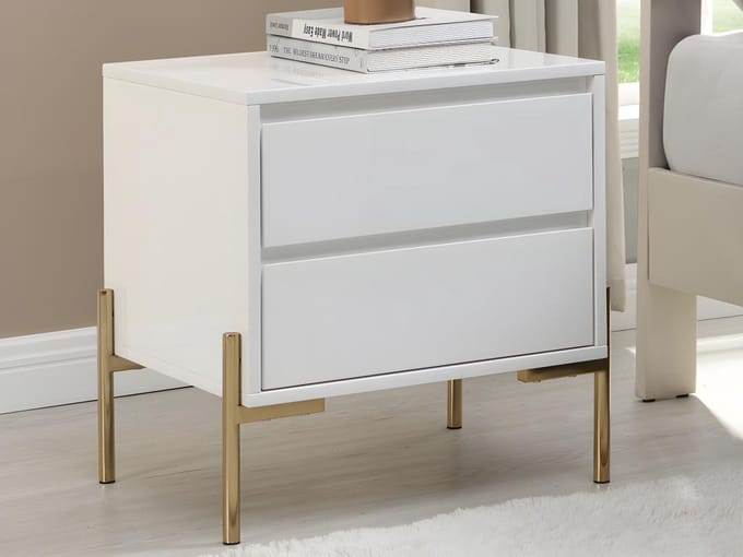 Vente-unique Kast met 4 deuren en 3 lades - Met spiegels - B196 cm - Wit - LIZANDRO