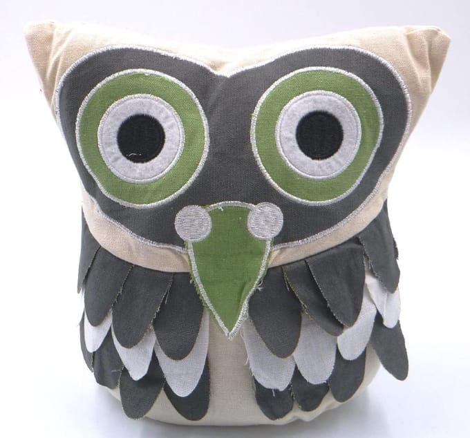 Deurstopper Uil - Zachte Stopper - Tocht Vrij - Stabiel Gewicht - 22x22x10 cm - Groen