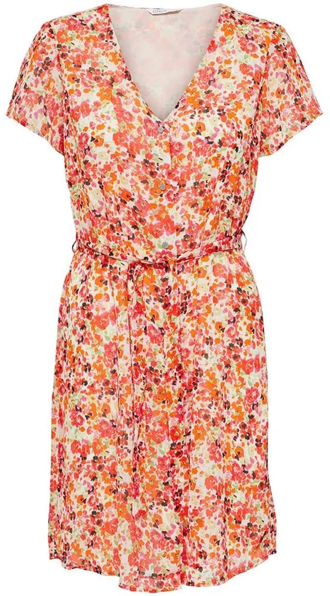 Only Lucie Fr Korte Mouw Jurk Oranje S Vrouw