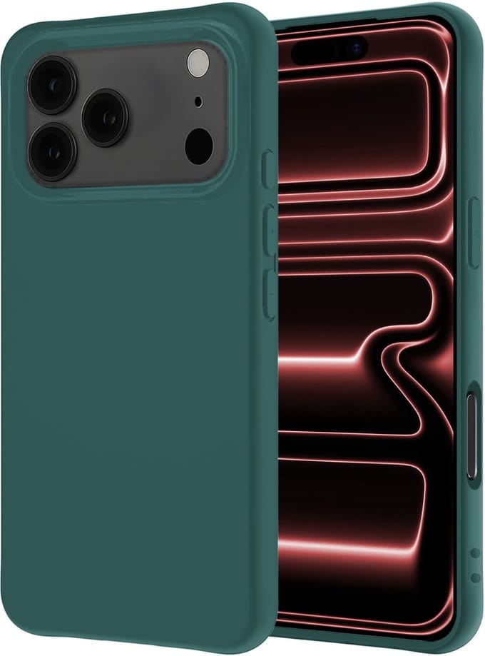 Hoesje - Geschikt voor Apple iPhone 17 Pro - Sterk & Shockproof - Hoes Cover - Siliconen Case - Donkergroen