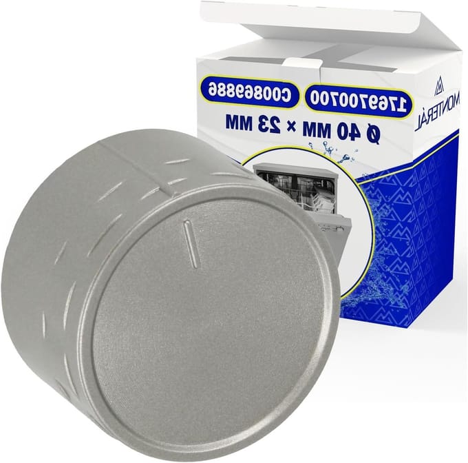 Draaiknop Vaatwasser - Programma Keuzeknop - Vaat Programma's - Originele Code - 8 x 1 x 3.8 cm - Grijs