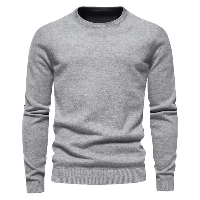 Pull épais pour homme, 10 couleurs, col ras du cou, coupe slim, automne et hiver XL gray