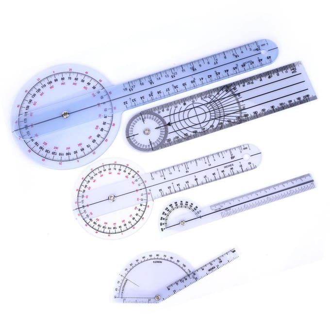 5 stuks 6810 inch 360 graden gradenboog hoek medische liniaal spinale goniometer(Stel 2 in) white