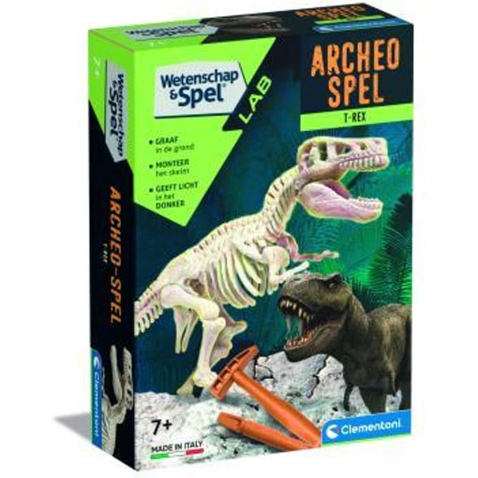 Clementoni Wetenschap & Spel - Archeospel T-rex - Experimenteerdoos - Archeologie speelgoed - Opgravingsset