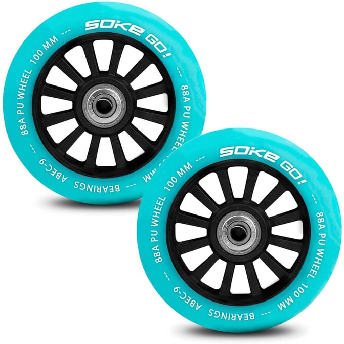 Scooterwielen 100 mm - turkoois, 2 st