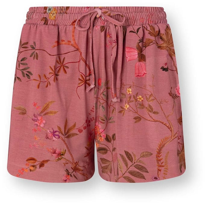 Pip Studio - Bob Pyjama Korte Broek Dames - Loungewear - Bodhi Flower - Roze - M