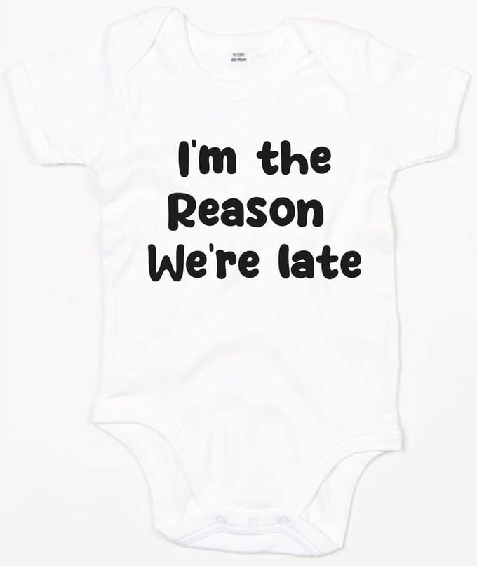 Rompertje I Am The Reason We Are Late-Wit-3-6 Maanden