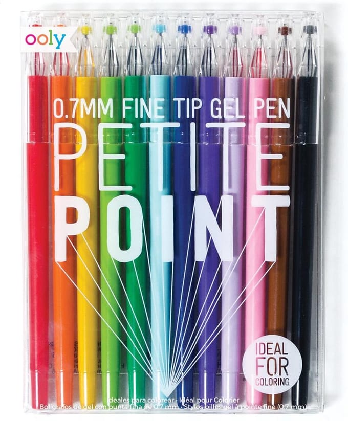 Ooly - Petite Point - 12 Gekleurde gelpennen