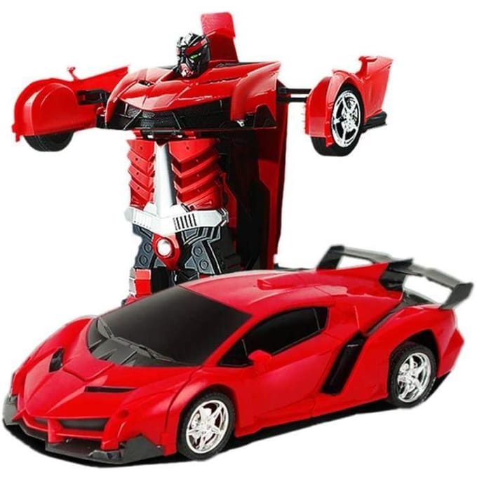 Op afstand bestuurbare auto die in een robot kan veranderen - 2-in-1 RC-auto - Rood - Kind - Gemengd rood
