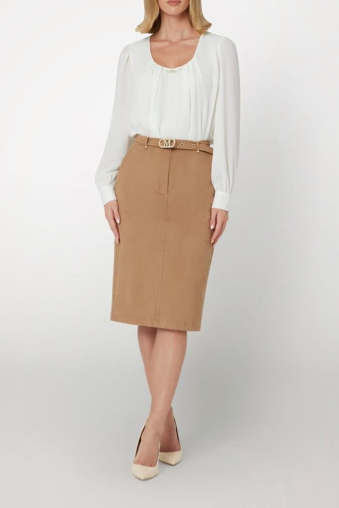 GUESS Ingrid Midi Skirt Macchiato Multi Größe: 48 | Midiröcke Outlet | Damen