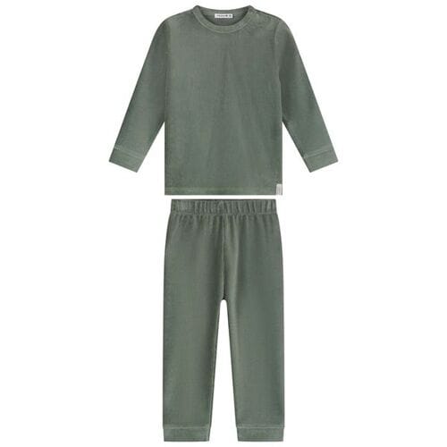 Prénatal peuter pyjama rib velour Dark Greenshade 92 unisex