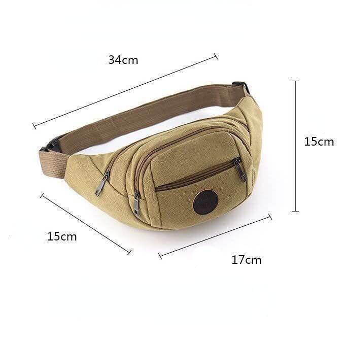 Sac de taille multifonctionnel en toile, sac de poitrine ajusté pour téléphone portable, sac de taille de grande capacité pour Sports de plein air One Size black