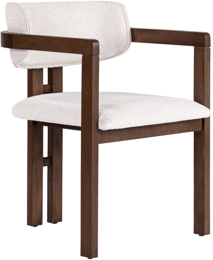 Asir - Stoel - Wit, donker walnoot - Frame: 100% beukenhout - 85 x 58 x 58 cm