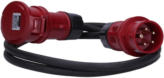 CEE-verlengkabel 5-polig 400V H07RN-F 2 meter