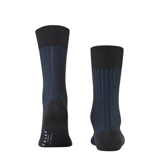 FALKE Shadow gedessineerd katoen sokken heren grijs - maat 43-44