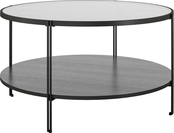 Wainwright-Accenttafel - Glas/Eikenlook - Zwart