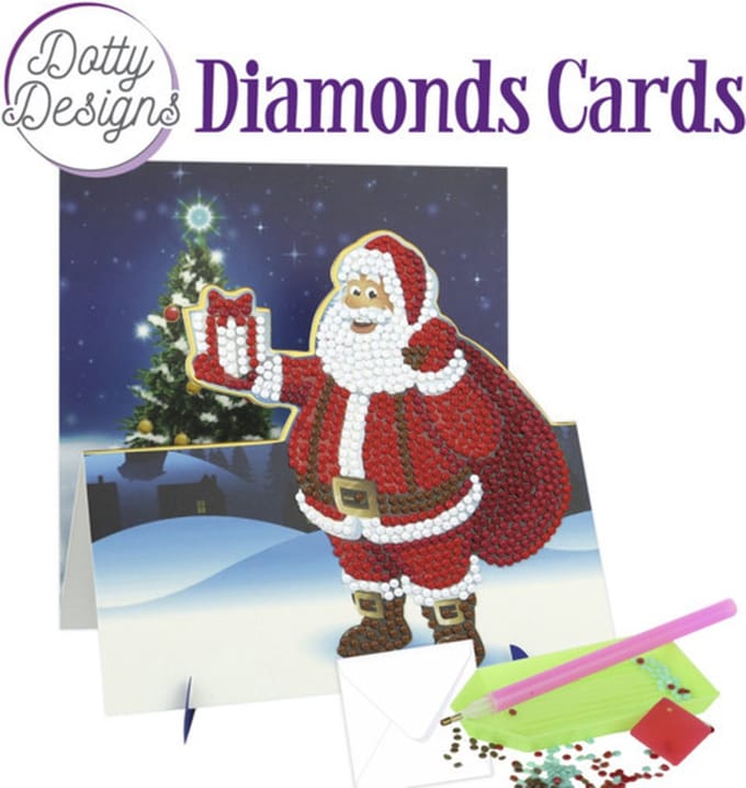 Diamond Painting Dotty Design Diamonds Cards | Santa with Present