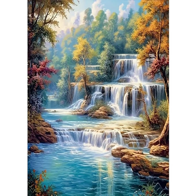 diamond painting Landschap met Stromend Water, 30*40cm/15.75*11.81in