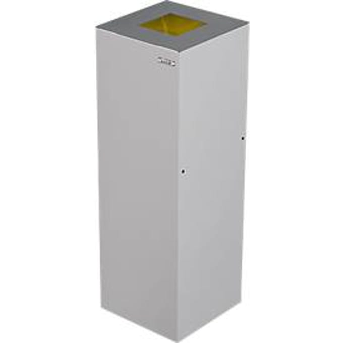 Afvalbak Alicante, 45 l, zelfblussend, wit/aluminium