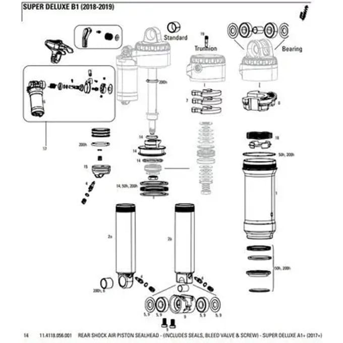 Schokdemper Rockshox Kit Air-Sealhead Super Dlx A1 2017
