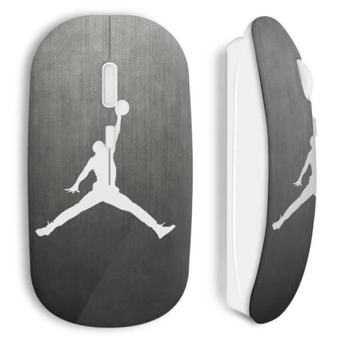 Souris Sans Fil - Michael Jordan - Logo Basket - Blanc - Compatible Mac et PC - USB Wifi