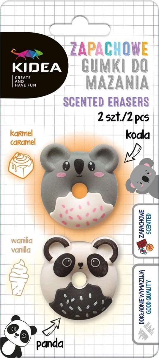 Kidea Geurgummen Rubber Grijs/zwart 2 Stuks